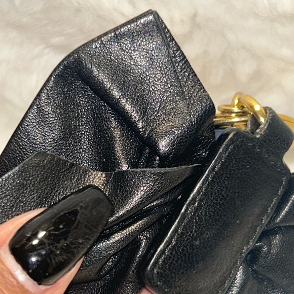 Prada Black & Gold Bow Keychain/Bag Charm - Picture 4 of 9